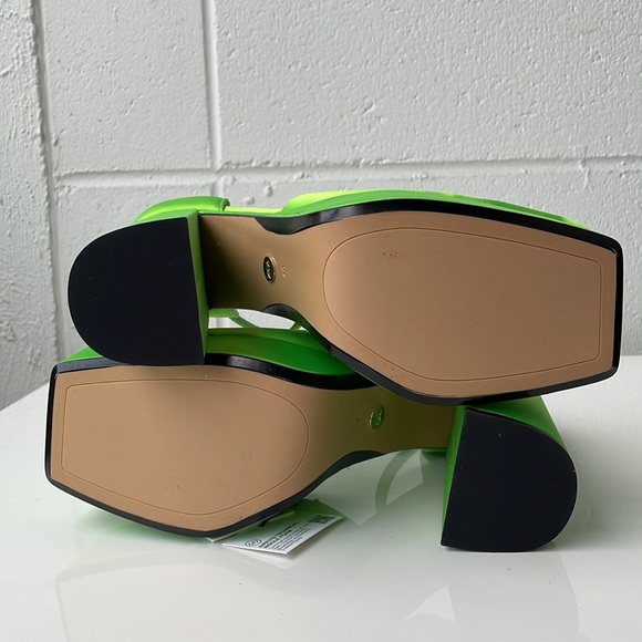 Zara NWT 90s neon green platform Mary Jane square toe 9 - Picture 9 of 11